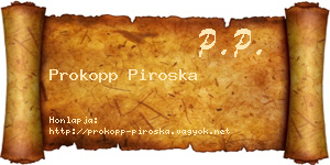 Prokopp Piroska névjegykártya
