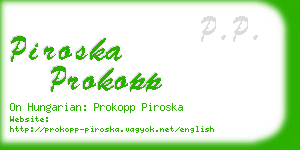 piroska prokopp business card